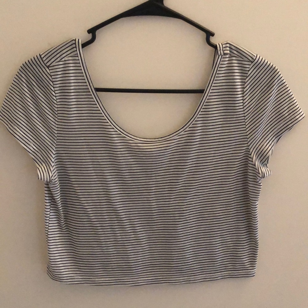 striped american eagle crop top